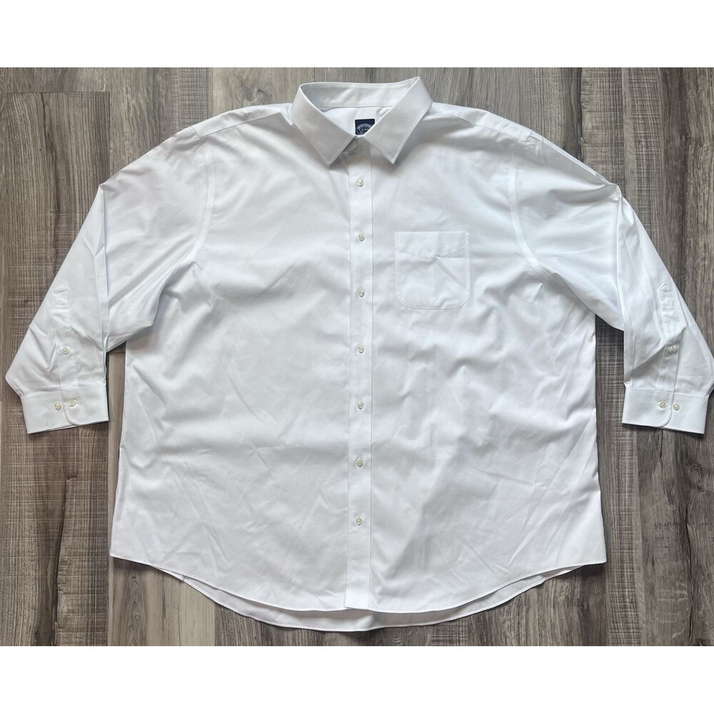 NWT Brooks Brothers Sz 20 34/35 (XXL) Non-Iron Supima Cotton White Dress Shirt